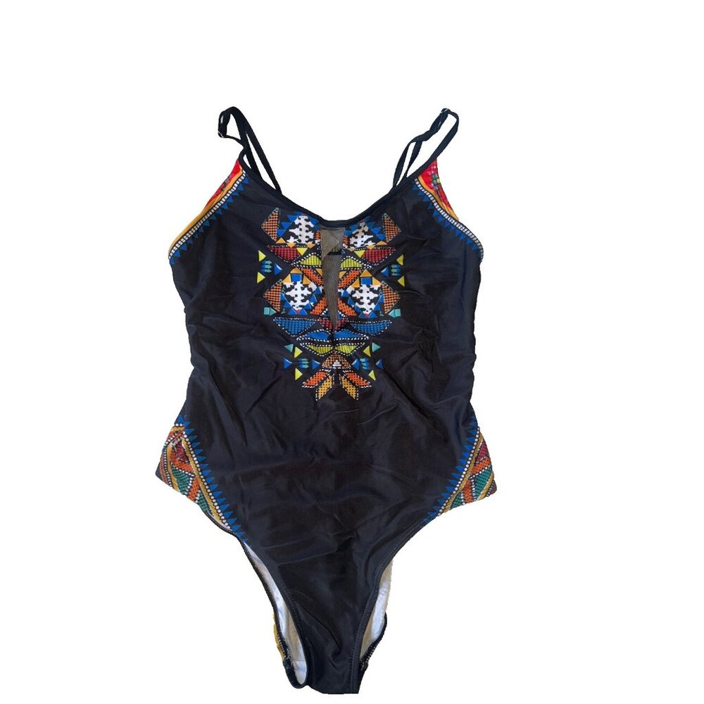 Avid Love Women's One Piece Red Sexy Ruffle Swimsuit Size Large